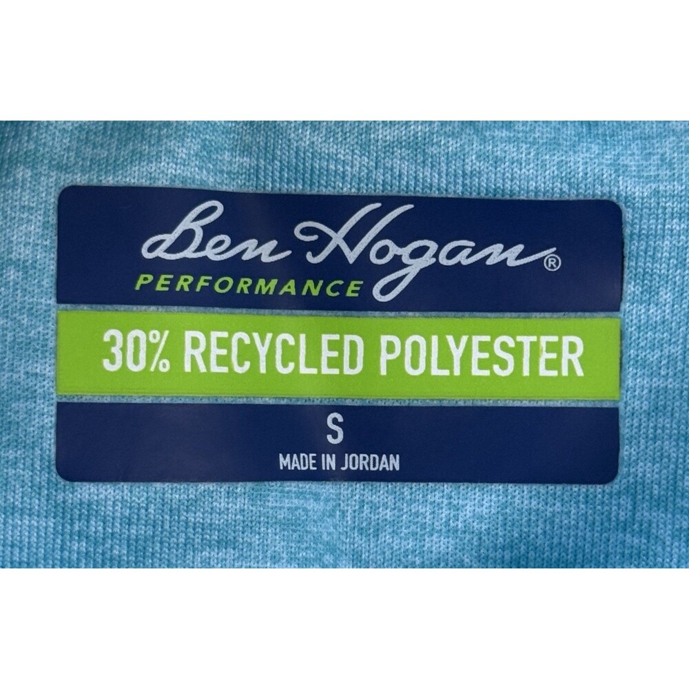 Ben Hogan Performance Golf Polo Men’s Small Blue Striped Short Sleeve Shirt - Picture 4 of 8